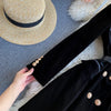 Autumn Winter British Style Double breasted Slim Velvet Dress Femme Vintage Elegant Solid Color Lapel Collar Vestido