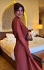 Solid Draped Neckline Long Dress Women Elegant Full Sleeve Cinched-waist Pleated Bodycon Robe Lady Chic Evening Dinner Gown