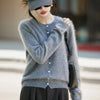 Winter Women's Clothing Tops Brushed Wool Cardigans O Neck Yellow Warm Causal Sweater Soft Solid Knitted Coats B1713005