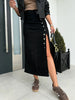 Autumn Women High-waist Retro Button Irregula Skirt Slit Washed Blue Denim Skirts Woman Package Hip Jeans Skirt Streetwear