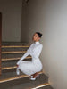 High Collar Long Sleeve Hip Wrap Women Maxi Dresses Solid Sheath Elegant Evening Party Outfits Bodycon Female
