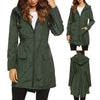 Windproof Waterproof Raincoat Long Jacket Hooded Women Autumn Winter Outdoor Hiking Clothes Long Rain Tops Rainwear Lightweight