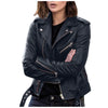 Autumn Women Plus Size PU Leather Jackets Slim Zipper Up Moto Biker Bomber Jacket Winter Belted Retro Women Short Coats S-5XL