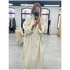 Lady Oversized Long Trench Women Coat Stand Collar Single Breasted Loose Wide Sleeve Casual Coats Autumn Winter Chic Jackets