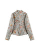 Women Glitter Sequins Blazer Long Sleeve Vintage Print Stand Collar Neck Street Blazers Casual Slim Autumn