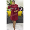 Autumn and Winter Africa Women's Clothing Solid Color Splicing Dress Pleated Loose Women's Cardigan Dresses