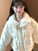 Sweet Polka Dot Parkas Women Winter Loose Casual Thicken Button Patchwork Puffy Coats Korean Fur Collar Female Outwear