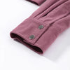 Pink Corduroy Cropped Jacket For Women Casual Contrast Collar Long Sleeve Zipper Coat Lady Spring Chic Streetwear