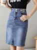 Autumn Plus Size Skirt For Women High Waist Large Size Slit Black Or Blue Jeans Skirts Korean Slim Jupe Femme