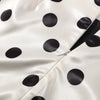 Elegant Dot Shirt Skirts Suit Women Long Puff Sleeve Button V-neck Jacket Mini Skirt Spring Chic 2 Pieces Set Lady
