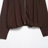 Women Long Sleeve Autumn Outwear Lapel Zipper Pleated Loose Brown Jacket Female Graduation Season Coats