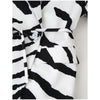 Women's Brown White Zebra Print Lapel Blazer Vintage Wide Stripe Thick Velvet Loose Suit Jacket Autumn High Street Outwear
