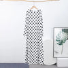 Casual Polka Dot Dress Women's Slim O-neck Full Sleeve High-Waisted Floor-Length Dresses Spring Autumn Robes