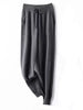 Women 100% Wool Pants Autumn and Winter Soft Comfortable High-Waist Knitted Thicken Pants Female Thin pants Casual Trousers