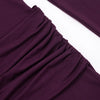 Solid Color Elegant High Neck Long Sleeve Ruched Ribbon Dress Women Bodycon Party Club Evening Dress Winter