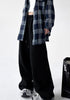 Polar Fleece Wide Leg Trousers for Women Oversize Style Loose Winter Thick Warm Sweatpants Y2K Vintage Thermal Pants