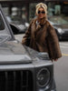Women's Dark Brown Faux Fur Long Overcoat Single Breasted Fleece Long Trench Coat Winter Fluffy Plush Warm Thicken Outerwear