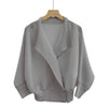 Pleated Cropped Blazer Women Batwing Sleeve Open Front Button Cardigan Jacket Elegant Office Casual Coat