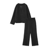Elegant V-neck Blazers Coat Pants Set Women Solid Single Button Suit Coats Straight Long Trousers Spring Office Lady Outfit