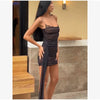 Black Sheer Mesh Slim Dress Women Sexy Thin Strap Lace Square Neck Ruched Detail Long Sash Tie Dresses Lady Club Party Y2k Wear