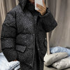 Casual Women's Polka Dot Padded Cotton Coat Pant Suit Hooded Full Sleeve Zipper Coats Straight Pants Winter Lady Ski Set