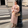 Street Solid Stand Collar Long Women's Trench Coat Loose Full Sleeved Single Breasted Pocket Windbreaker Autumn Lady Coats