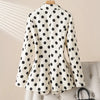 Autumn Blazer Women's Polka Dot Suit Waist Polka Dot Beige Coat
