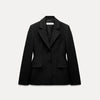 Notched Black Blazer Coats For Women Elegant Single Breasted Suit Jacket Female Long Sleeve OL Chic Street Outerwear