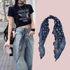 Paisley Print Tie-Dye Triangular Scarf Headcloth Women Lightweight Neckerchief All-Matching Scarfs Jeans Belt