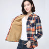 Winter Women's Warm Plaid Shirt Coat Casual Fleece Velvet Plus Thicke Jacket Tops College Style Woman Clothes Outerwear