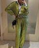 Sequin Loose Pants Two Piece Sets Women Patchwork Long Sleeve Shirt And Trouser Female Elegant Long Pants 2 Piece Sets