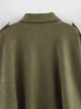 Women Green Suede Jacket Spring Long Sleeve Zipper Oversize Bomber Jackets Chic Female Street Casual Coats
