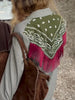 Women Bandana Print Blazer Jacket Triangle Scarf Tassel Fringe Back Loose Suit Coat Casual Office Lady Chic Jacket