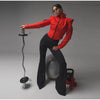 Women Cropped Zip Jacket Stand Collar Structured Shoulder Slim Long Sleeve Padded Coat Autumn Winter Street Jackets