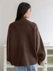 Lazy Style Sweater Jacket for Women Autumn Winter Thicken Warm Soft Knitted Cardigans Zipper Stand Collar Cardigan