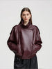 Autumn Women Turtleneck Faux Leather Jacket Vintage Long Sleeve Zipper Motorcycle Jackets Female Streetwear Chic Coat