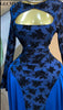 Women Floral Patchwork Ruched Side Cutout Front Long Sleeve Midi Maxi Long Dress Party Education Dresses