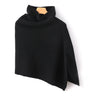 French Retro 100% Pure Wool Shawl Women's Autumn Winter High Neck Thick Warm Cover Knitted Scarf, One-Piece Cape