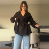 Elegant Women's Overcoat Stand Collar Full Sleeve Belt Lace Up Solid Female Overcoat Autumn Commute Lady Outwears