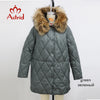 Women's Winter Jacket Plus Size Women Parka Long Down Jackets Hooded Diamond Quilted Coat Female Clothing Split Hem