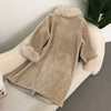 Elegant Faux Fur Collar Coat Women Winter Slim Patchwork Pocket Warm Trench Street Casual Long Faux Fox Fur Outerwear