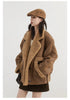 Women Faux Leather Coat Single Breasted Loose Casual Motorcycle Suit Suede Fur Jacket Female Top Autumn Winter