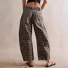 Women's Basic Versatile Street Casual Comfortable Loose Printed Leopard Print Straight Leg Women's Jeans