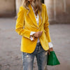 Elegant Velvet Blazer for Women Single Button Lapel Female Blazer Jacket Slim Fit Office Lady Outerwear Coat Spring Autumn Women
