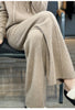 Women's Cashmere Pants 100% Merino Wool Broadfoot Pants Women's Knit Loose Knit Pants Fall/Winter Women's Thick Pants