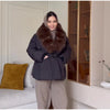 Faux Fur Neck Short Jackets Women Long Sleeve Ruff Thicken Loose Outerwear Female Autumn Winter Chic Daily Coats
