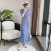 Pleated Long Sleeve V-neck Dress Women Spring Korean Designer Casual Black Dresses Elegant Aesthetic Clothes