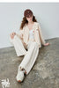 Women's Lazy Academy Soft American Curved Leg Trousers Autumn Paneled Design Pear Figure Shaping Pants