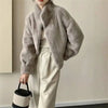Eco-friendly Mink Fur Windproof Stand Collar Faux Mink Coat For Women Warm Winter Thick Jackets With Pockets 2DB5167