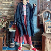 Spring Retro Print Ramie Loose Women Thin Wind Coats Leisure Long Trench Vintage Chinese Style Coat